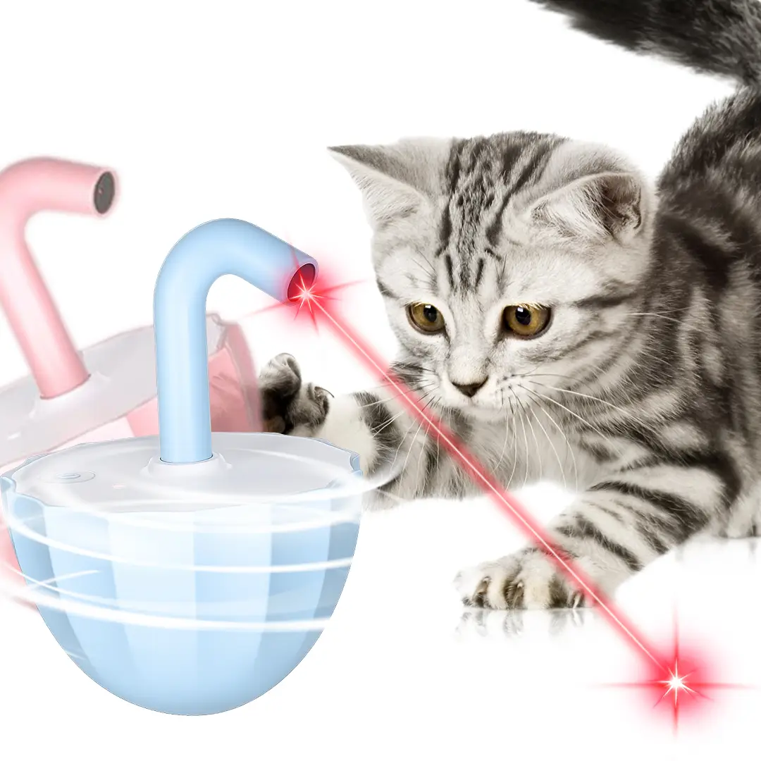 Cat laser toy-pet automatic laser cat toy-tumbler interactive toy for kittens-USB charging-360-degree irregular rotation-three adjustable modes stuff