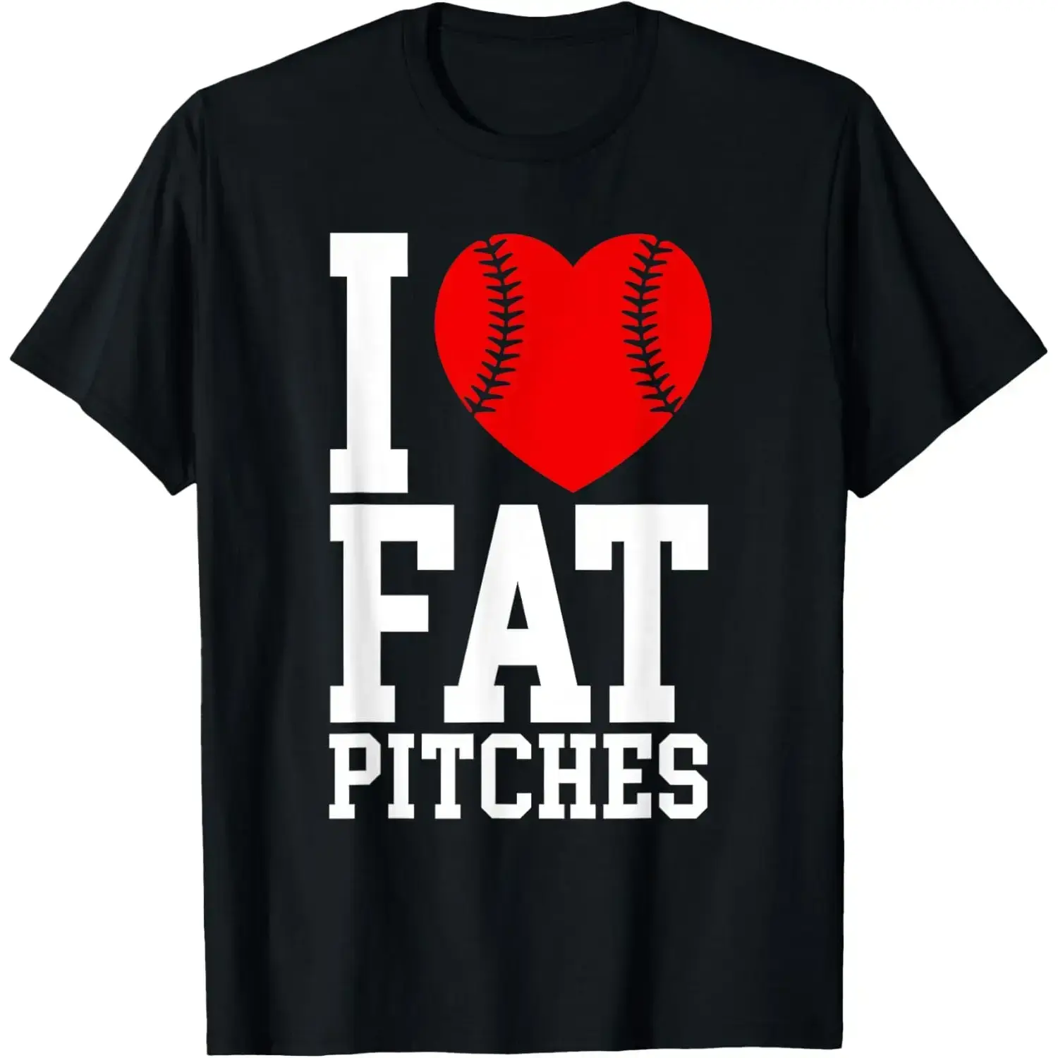 100% Cotton I Love Fat Pitches Funny Baseball Player Humor T-ShirtCHEN JX Shop