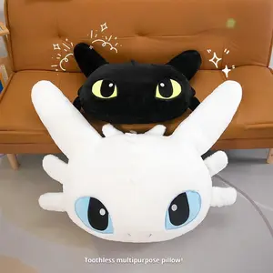 Toothless Dragon Body Pillow Cute Cartoon Dragon Plush Cushio Soft Decorative Body Pillow Anime Stuffed Back Cushion Decor