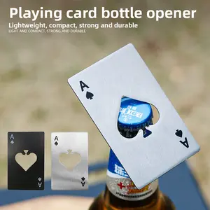 Spade A Card Bottle Opener Creative Playing Card Shape Stainless Steel Home Tools Card Bottle Opener Beer Screwdriver