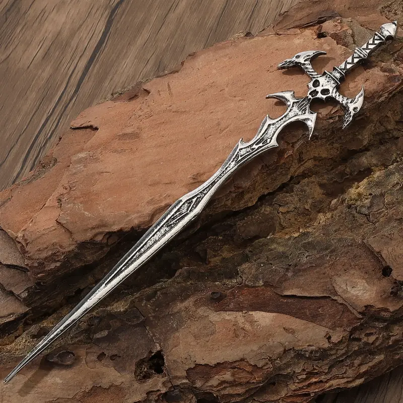 Viking Style Retro Crow Skull Sword Hair Stick, Fashionable Versatile Hair Accessory, Festive Party Accessory, Norwegian Style Party Gift, Valentine's Day Mother's Day Birthday Present