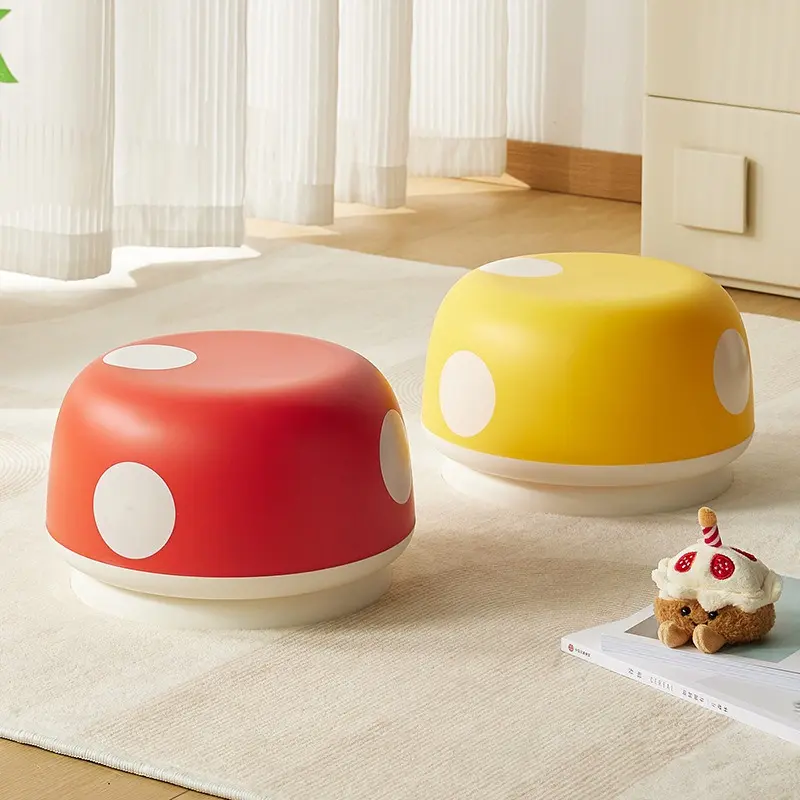 Mushroom Shape Plastic Stool, Anti-Slip Design, Durable and Compact, Multi-Purpose Home Stool, Ideal for Bathroom, Living Room, Kids' Room, Footstool, Multifunctional Stool