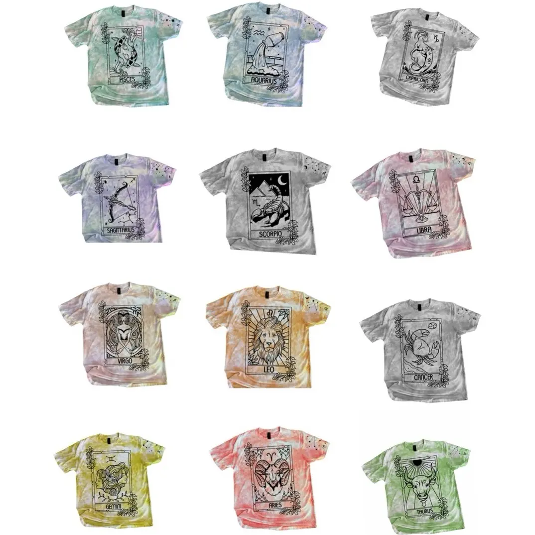*Made to Order* Zodiac sign and astrology tiedye shirt Womenswear Casual