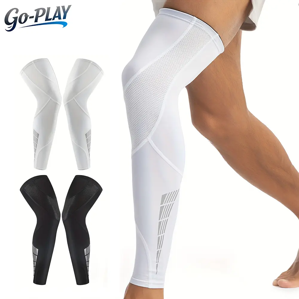 Unisex Non-Slip Reflective Elastic Knee Brace Pair - Biker Protective Gear, Compression Garment Protective Gear, Knee Band Patella for Summer Cycling, Basketball, Knee Booster Support
