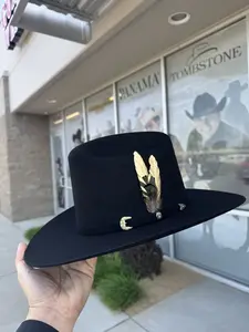 100x El Patron - Guadalajara Hat Black Felt Cowboy Hat (BRIM 3.5") GOLD EDITION