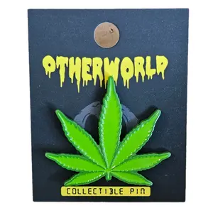 420 leaf Pin Premium Gloss Finish Durable Customizable Options for Hats Backpacks and More High-Quality Material 1 to 1.5 Size Single or Double Back Pieces