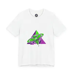 Retro UFO Unisex Short Sleeve Tee, Cosmic Tee, Graphic T-shirt, Space Themed Top, Planet Lovers Shirt, Gift for Sci-Fi Fans