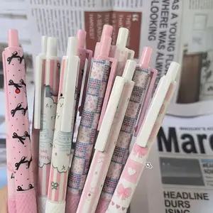 6-Pack Bow Click Pens, High Value Fast-Drying Smooth Writing, Ideal for Students, Cross-Border Favorite