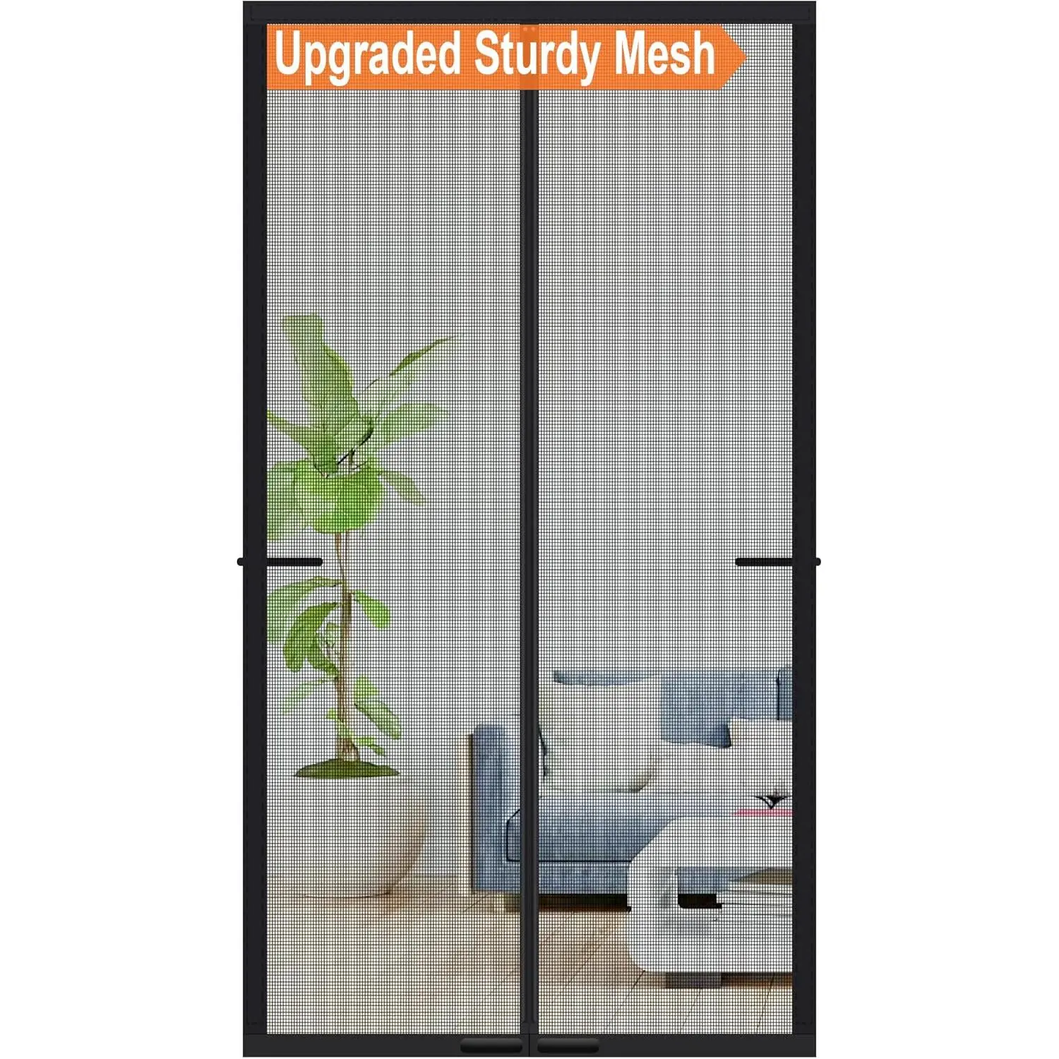 High Density  Screen Door,Reinforced Thicker Mesh,Full Strip ,Retractable Mesh Door Screen  Closure, Doors Net for Single 32x80 Door
