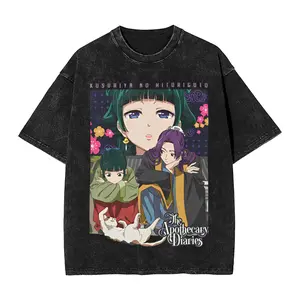 valentine shirts Cute Maomao the Apothecary 10Diaries T Shirt Hip Hop Washed Cotton High Street T-Shirts Men Women Tops Streetwear Summer Tee Shirt