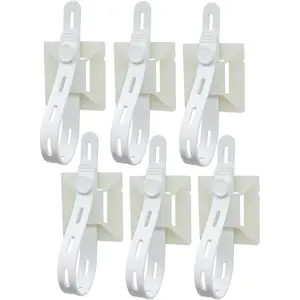 Hangers Set, Strong Back-Glue Self Adhesive White Cable Zip Tie Mounts with 9.25" Adjustable Silicone Cable Ties, No Damage Holes or Residue for Holiday Decor, 6 Pack