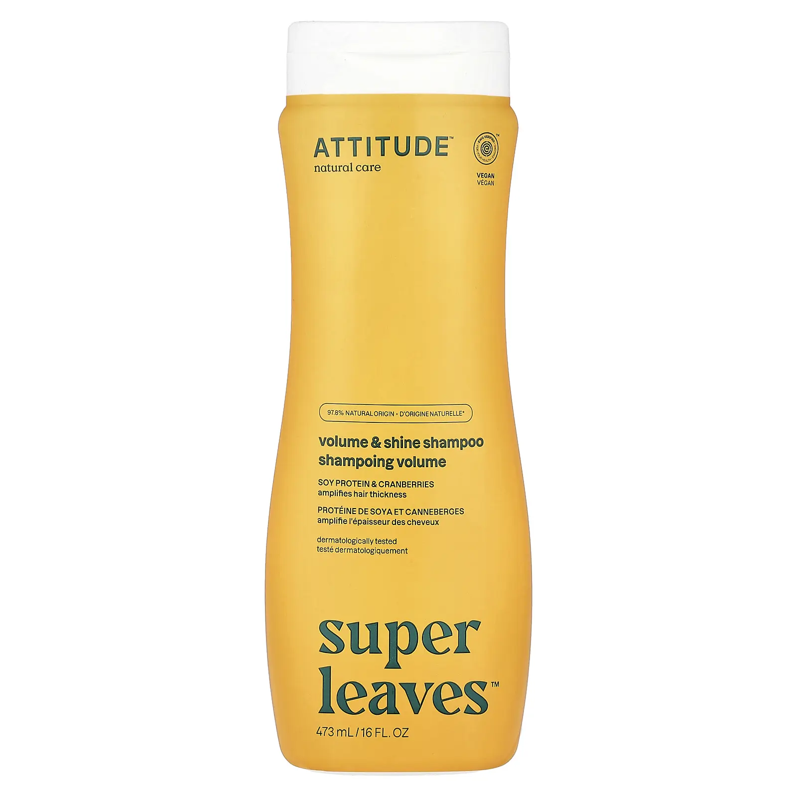 ATTITUDE Super Leaves™, Volume & Shine Shampoo, Soy Protein & Cranberries, 16 fl oz (473 ml)