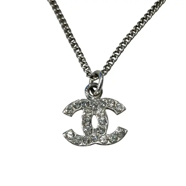 Pre-owned CHANEL Gold-plated Small Leather Goods Coco Mark Necklace