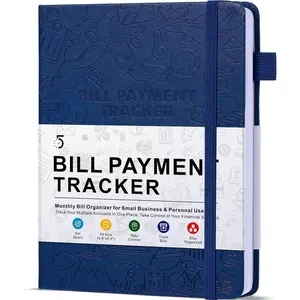 Bill Trcker Notebook - Monthly Bill Orgnizer & Plnner for Personl Budgeting Finncil, Pyments Checklist Orgnizer  Esily for Senior  Office, .8" x 8.", Nvy Blue