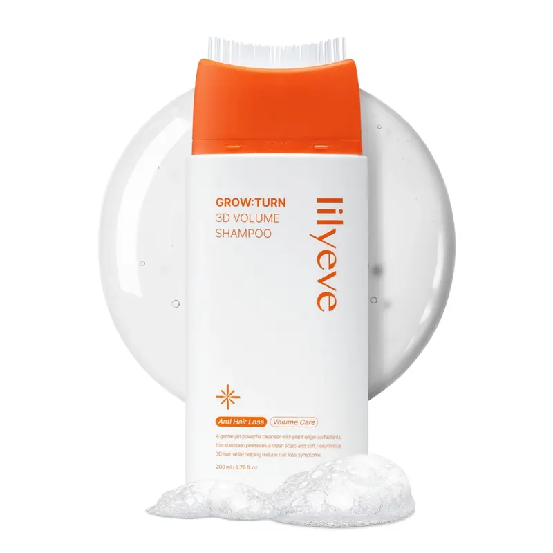[lilyeve] GrowTurn 3D Volume Shampoo with Built-in Brush – For Thinning Hair & Fuller-Looking Volume, Hair loss, Gentle Scalp Care