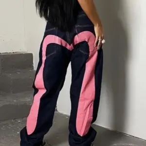 Y2K New-Selling Jeans Retro Personalized Print Jeans Women��s Punk Hip Hop Gothic Loose Straight Denims Couple Street wear