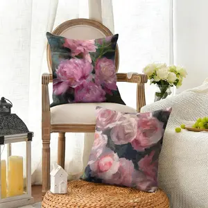 Oil Painting luxury Cushion Cover Summer Linen Pillow Case Breathable Eco-Friendly Natural Fabric Cushion Cover, Double-Sided Print Decorative Pillow Cover with Invisible Zipper, Durable Sofa Couch Pillowcase for Living Room Home Decor