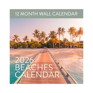 2026 Beaches Wall Calendar - 12-Month Calendar with Stunning Coastal Photography & Full Monthly Layouts for Home or Office Use