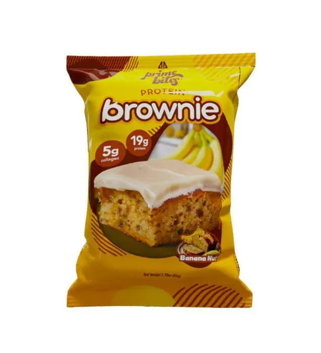 Prime Bites Protein Brownie Banana Nut 19g Whey Protein 5g Collagen Nostalgic Snack High-Quality Ingredients