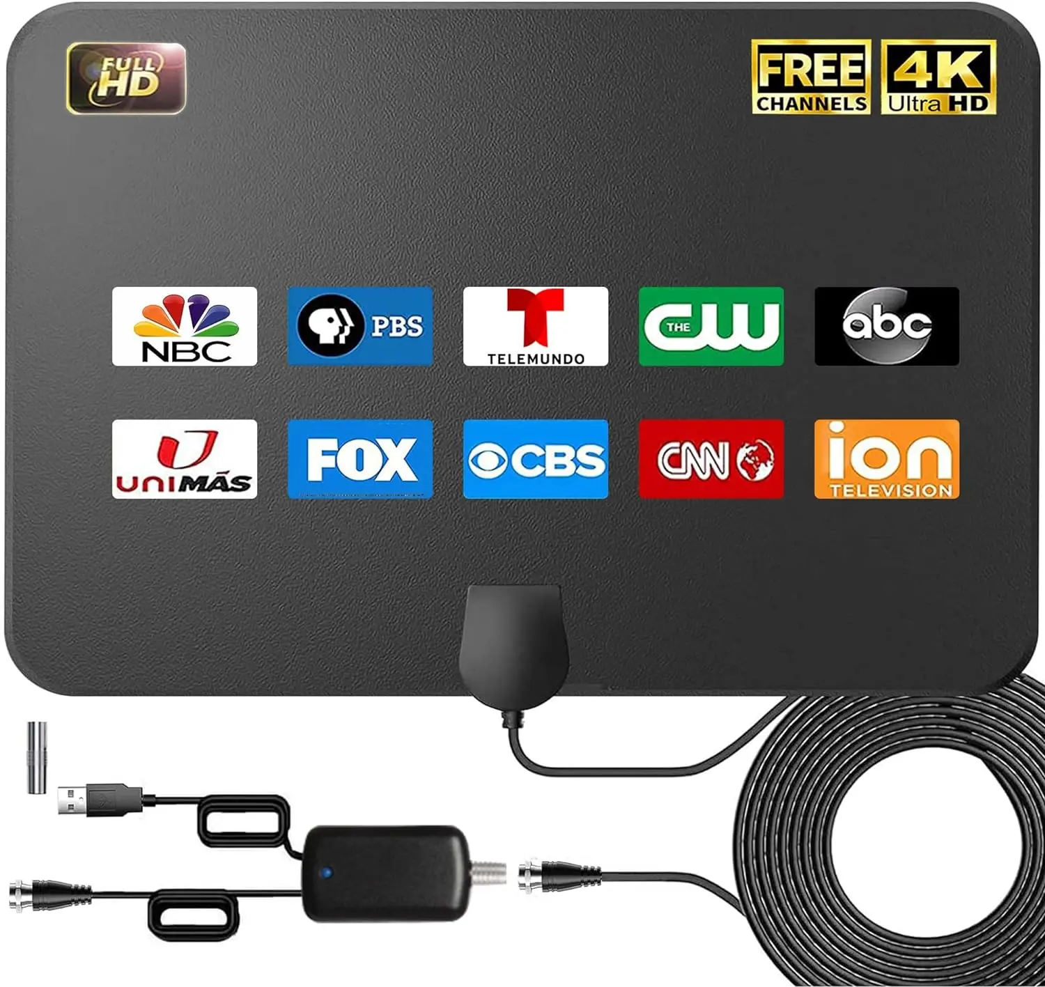 Digital TV Indoor  Free Local Channels Antenna HDTV Amplified Signal Booster 4K HD 1080P