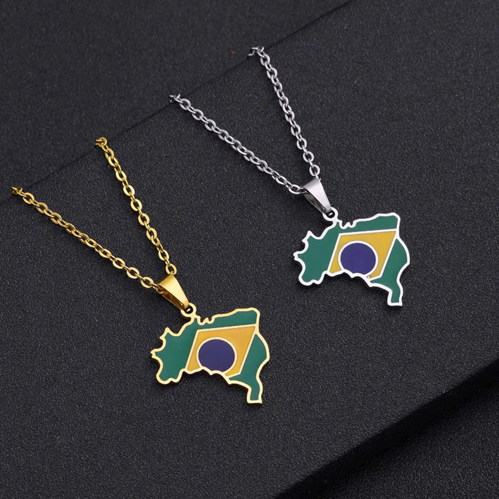Brazilian oil drop pendant stainless steel necklace for men and women couples all-match geometric jewelry gift y2k
