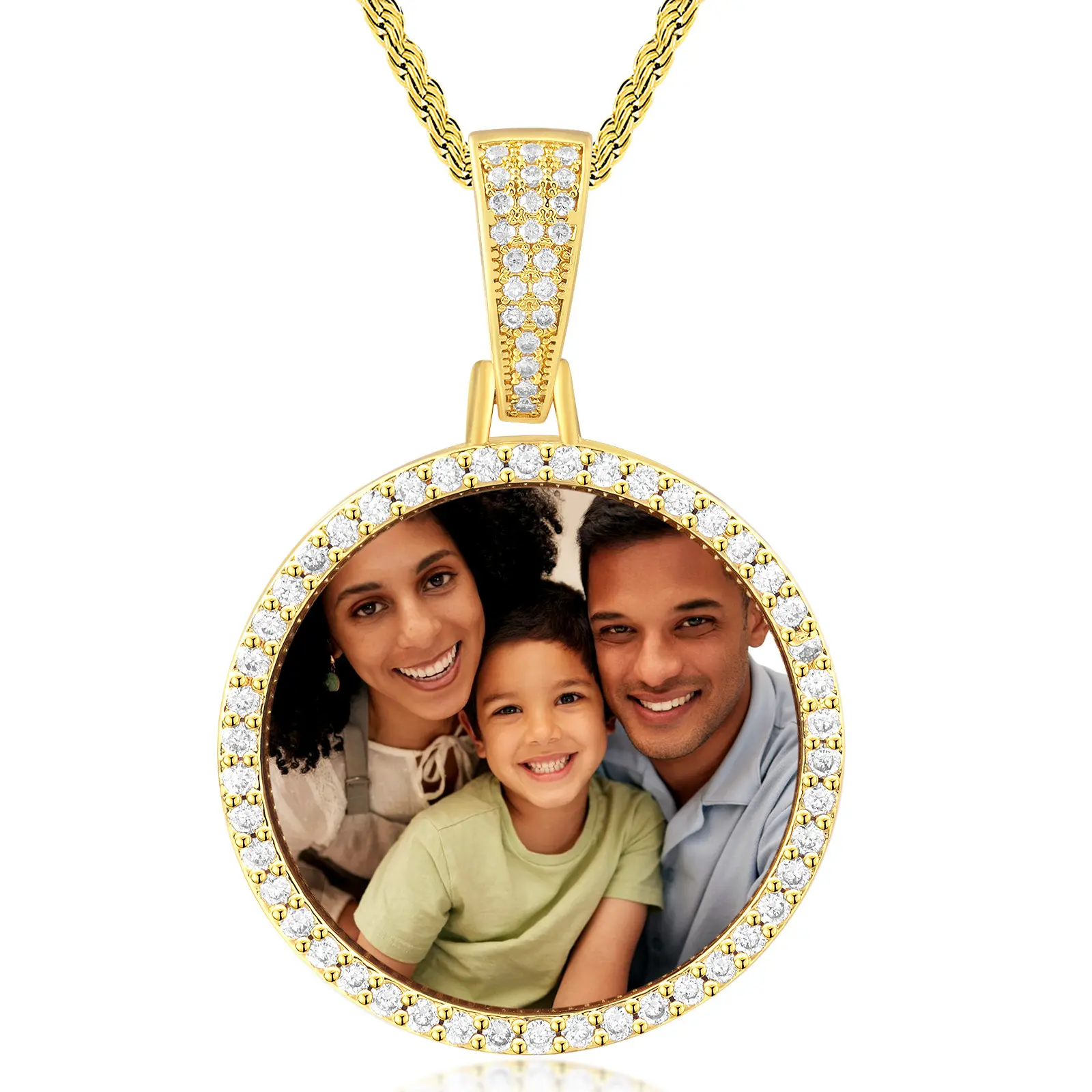 PeregrinaX Big Circle Chain Personalized Photo Necklace for Women and Men Memory Gift Christmas Gifts PeregrinaX Big Circle Chain Personalized Photo Necklace for Women and Men Memory Gift Christmas Gifts