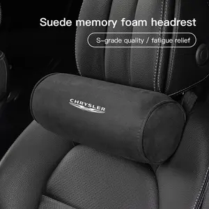 Car Neck Pillow Suede Circular Headrests Mounted Cervical Spine Protection Pillow For Chrysler 300c 200 Pacifica Phev Voyager Sebring Aspen PT Cruiser Airflow Crossfire Concorde