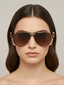 Women's Vintage Leopard Pattern Sunglasses, Trendy Casual Sunglasses for Everyday Use, Fashion Accessories for Outdoor Activities, Trendy Beach Eyewear