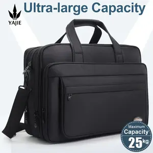 Men’s Canvas Laptop Briefcase – Large Capacity Business Bag for 15.6"–19" Devices