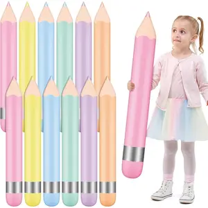 Blueweenly 12 Pcs 27 Inch Large Pastel Inflatable Pencil Balloon Back to School Hanging Jumbo Blow up Giant Pencils Graduation Decoration for First Day of School Classroom Welcome Party Photo Prop