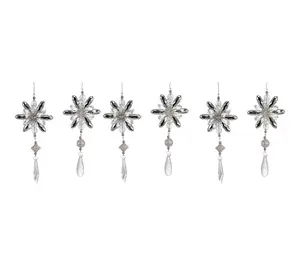 RC Home Decor-Set of 6 Crystal Snowflake Drop Ornaments