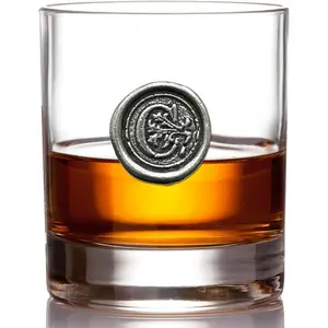 11oz Old Fashioned  Rocks Glass With Monogram Initial -  Gifts For Men - Personalized Gifts With Your Choice of Initial (C) MON103