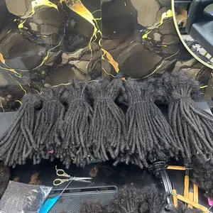 esto:  “20 PCS Human Hair Dreadlock Extensions 14 Inch 0.6 Thick Natural Black Locs – Soft & Durable”Easy to dye any color