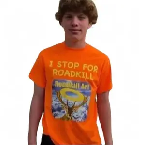 Roadkill Art Tee-Shirt - Cotton Crew Neck Casual Clothing Short-Sleeve Top Print Menswear Medium - Novelty T-Shirt