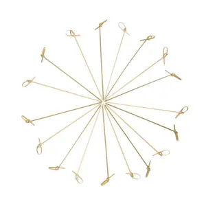 True Knotted Appetizer Picks, Long Toothpicks for Charcuterie or Bloody Mary Garnishes, Natural Bamboo, 7 Inches Set of 24