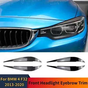 2PCS For BMW 4 Series F32 F33 F36 2013-2020 Headlight Eyebrow Eyelid Cover Trim ABS Glossy Black Tuning Accessories Body Kit Car Accessories