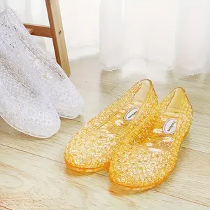 Summer Breeze Women's Slip-On Beach Sandals - Non-Slip, Odor-Resistant with Floral Pattern, Round Toe Flat Design in Blue & Pink, Durable TPU Material, Easy to Clean, Beach Accessories