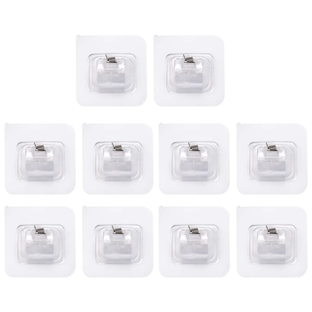 10-Pack Nail-Free No Drill Curtain Rod Holders, Modern Transparent ABS 6x5cm Removable Adhesive Hooks & Rails for Bathroom, Living Room, Volleyball Sports & Outdoor Gear