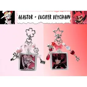 Alastor And Lucifer Inspired keychain, Couple Charms Jewelry