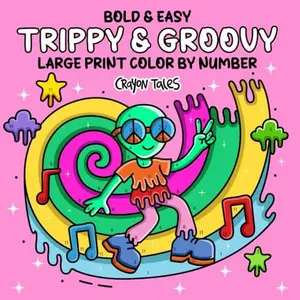 Trippy & Groovy Color by Number: Large Print Bold and Easy Psychedelic Coloring Book for Teens and Adults featuring Aliens, Magical Worlds and Mushrooms (Bold and Easy Color by Number Coloring Books