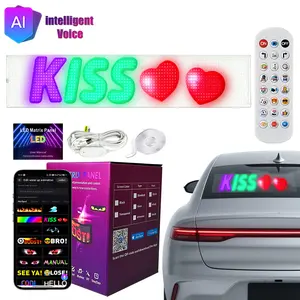 AI Voice Pixel Message Sign, Flexible USB LED Scrolling Display with Bluetooth App, Custom Text & Animations, Available in Black or Transparent for Home, Store & Window