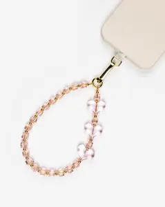 Pink Crystal Hearts Phone Charm
