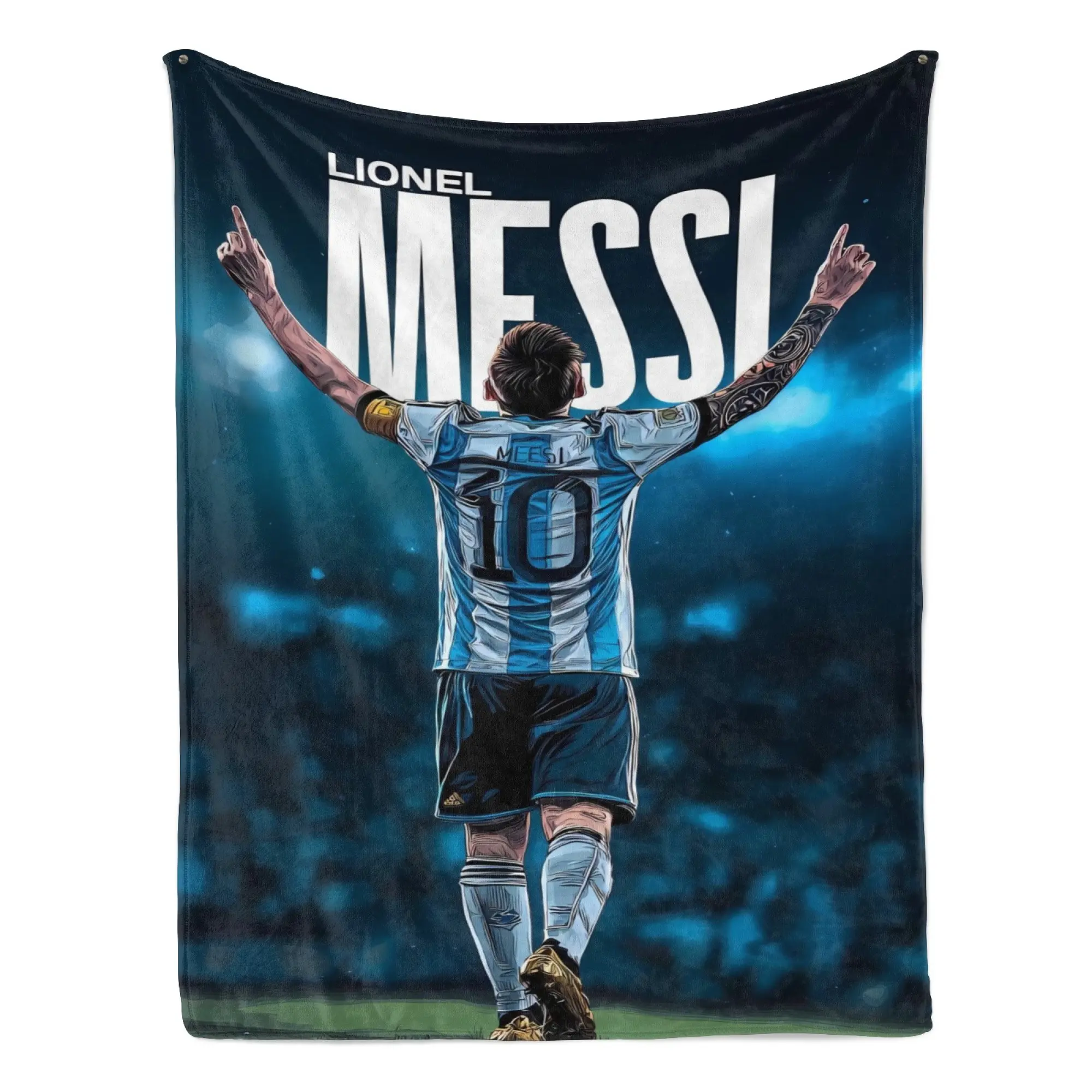 Leo Messi Blanket NO.10 Football Messi Blanket Football Fans Gifts Soft Flannel Blanket Suitable For Sofa Beds Living Rooms Beloved By Both Adults And Children Birthday Gifts Holiday Party Home Decor