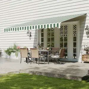 Aoxun Manual Retractable Awning for Outside 12x10 FT Outdoor Patio Sun Shades Canopy with Crank Handle Waterproof Polyester PA Coated Fabric for Backyard Deck Window