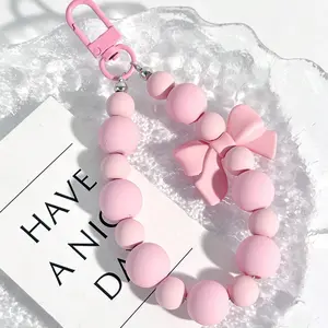 Cute Bowknot Decor Beaded Keychain, Fashionable Keychain for Women & Girls, Trendy All-match & Exquisite Keychain for Birthday Gift, Cute Soft Keychains, Stylish Keyring