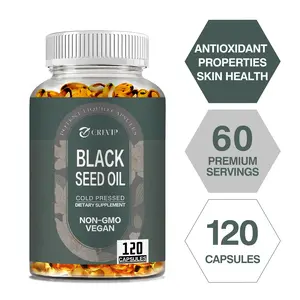 GREVIP-Black Seed Oil - 120 Softgels High Quality Cold Pressed Pure Black Cumin Seed Oil OMEGA 3,6,9