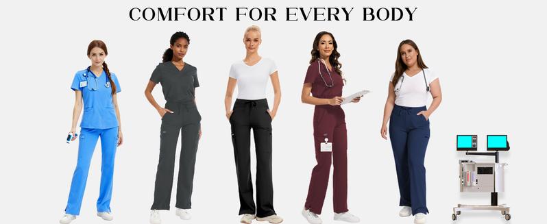 Kecols Yoga Scrub Pants Women High-Rise Straight Leg Uniform Cargo Bottom with Yoga Waistband,5 Pockets&4-Way Stretch Kecols Yoga Scrub Pants Women High-Rise Straight Leg Uniform Cargo Bottom with Yoga Waistband,5 Pockets&4-Way Stretch
