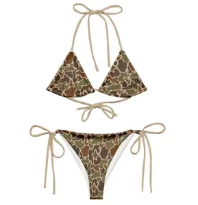 [Today Deal] Bundle Camouflage Duck Matching Couple Swimsuit Set, Women's Bikini Sets Two Piece Swimsuit, Camo Hunting Matching Bikini Sets, Summer Beach Vacation Outfit for Him and Her, Gift for Him and Her