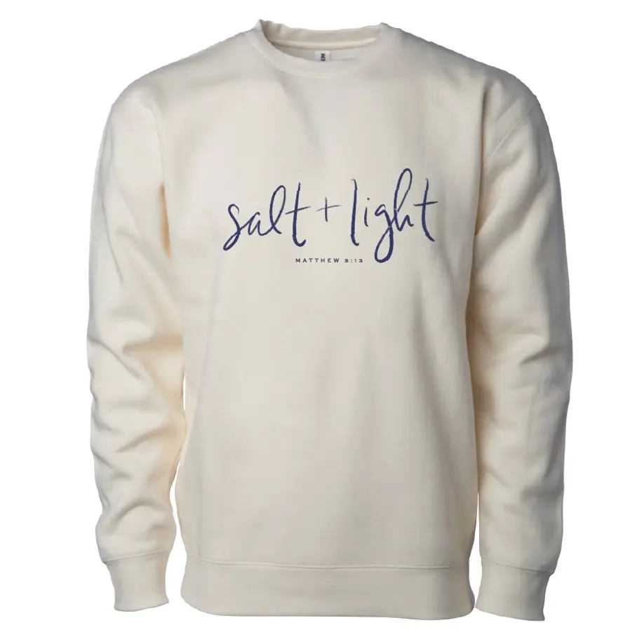 Salt & Light Oversized Crewneck Sweatshirt cream Cotton Casual