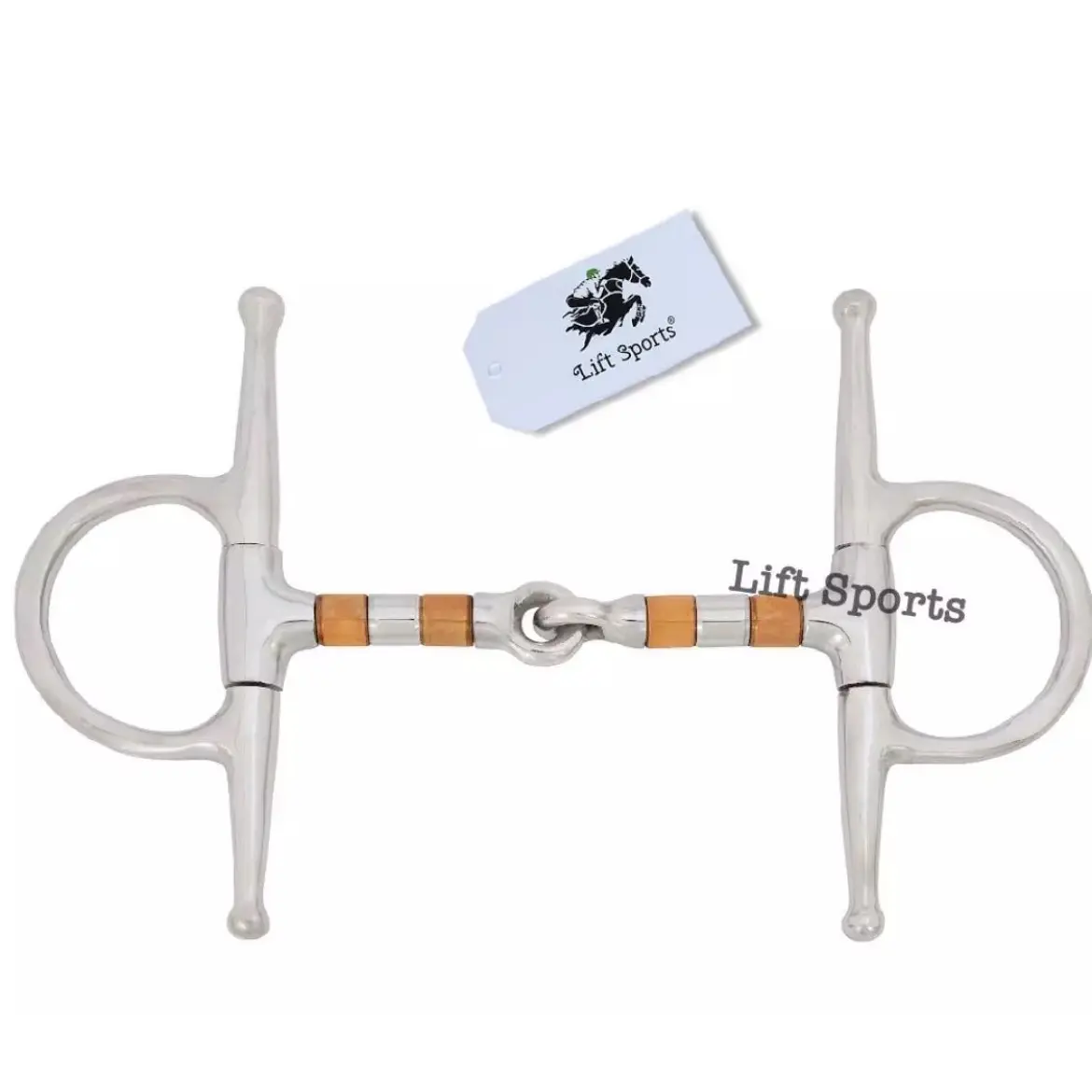 Full Cheek Horse Snaffle Bit with Copper Roller German Steel Stainless Polish